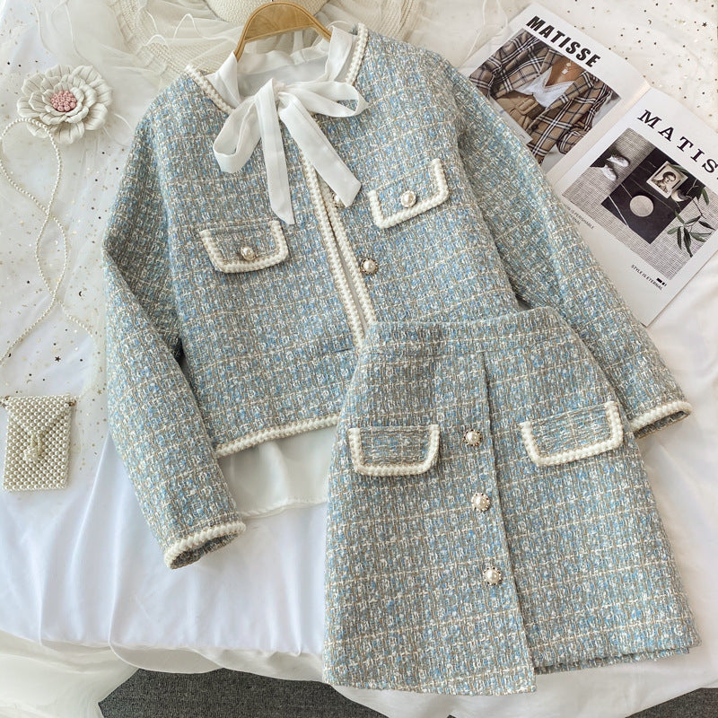 Tweed Jacket Three-piece Suit Bow Tie
