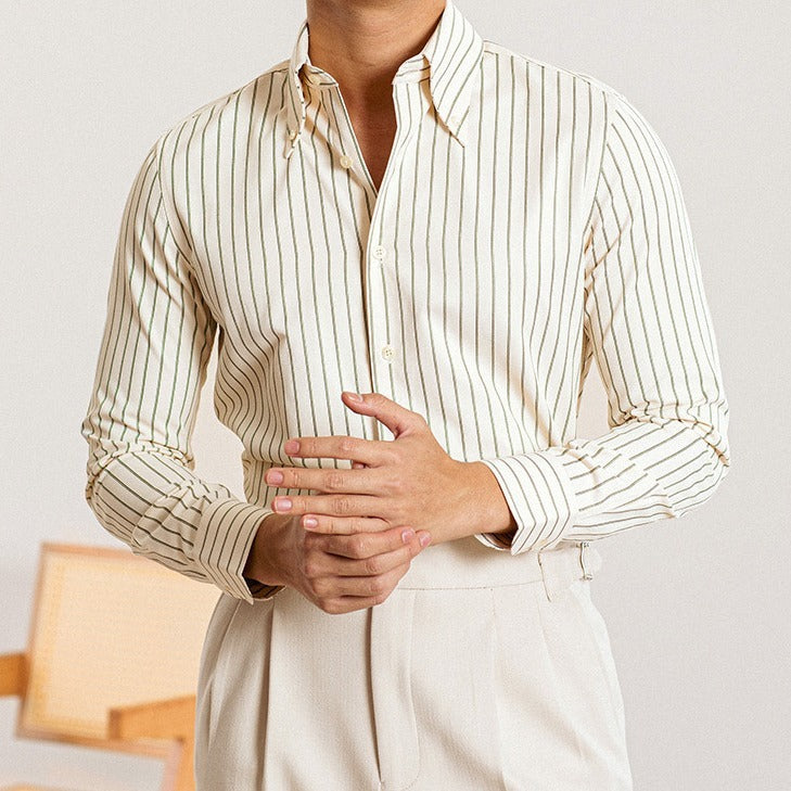 Autumn Pattern Shirt Men's Japanese-style Retro Long Sleeve