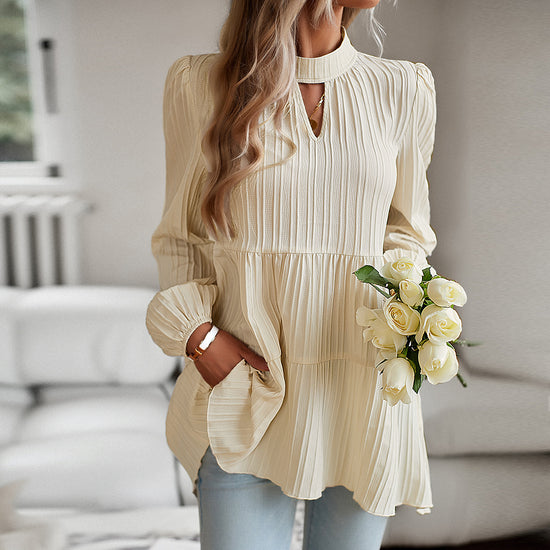 Shirt Women's Independent Stand Elegant Long-sleeved Top