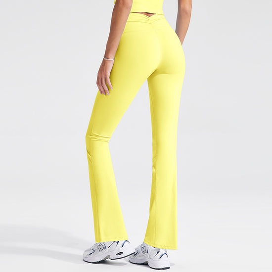 V Waist Yoga Pants Fitness Trousers High Waist Pleating