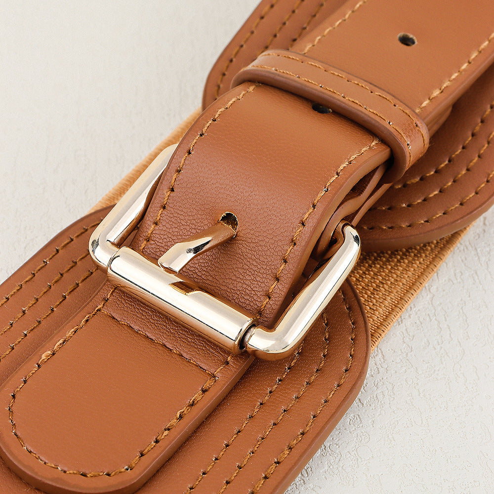 Elastic Waist Seal Square Pin Buckle All-match Fashion Belt