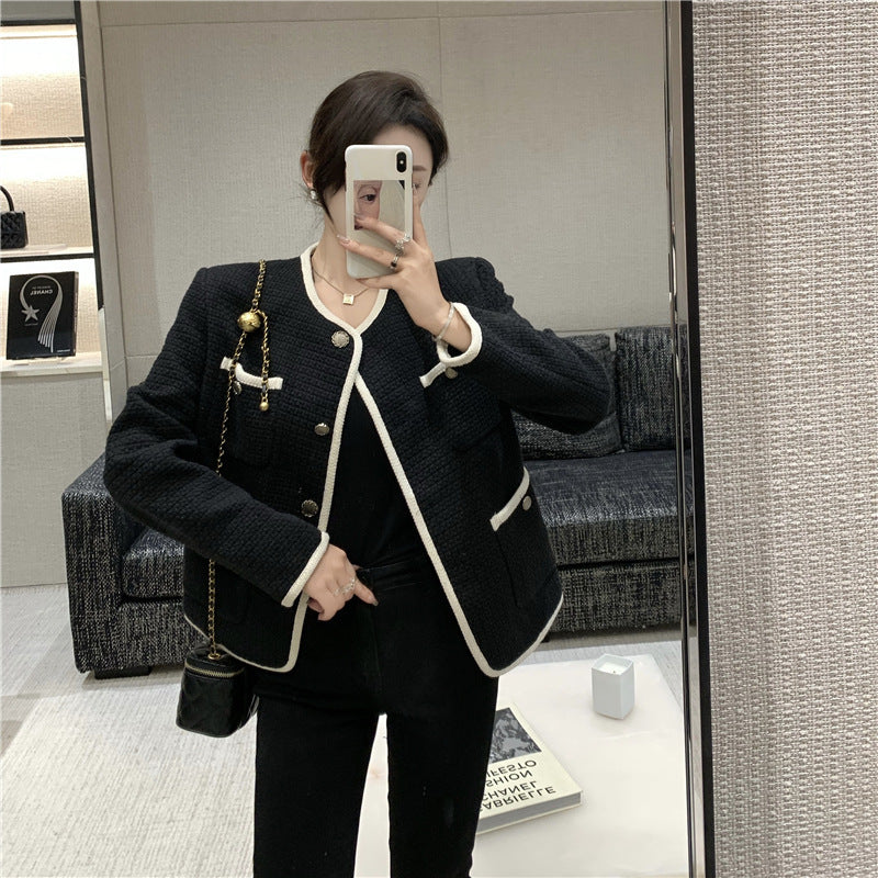 Fashion Ladies French Tweed Top Short Jacket