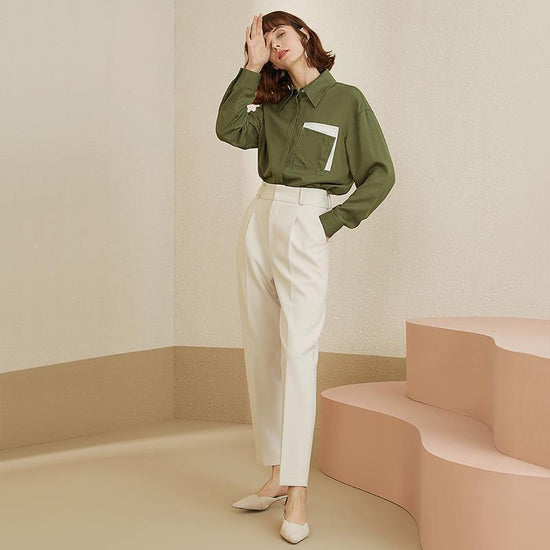 Straight Loose Drape Tapered Casual Pants