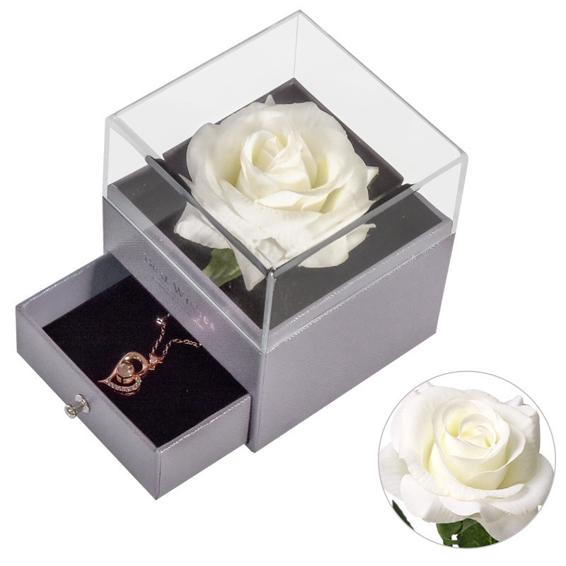 Jewelry Box Preserved Flower Rose Necklace Box