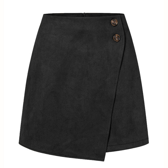 Women's Autumn And Winter Suede Irregular Skirt