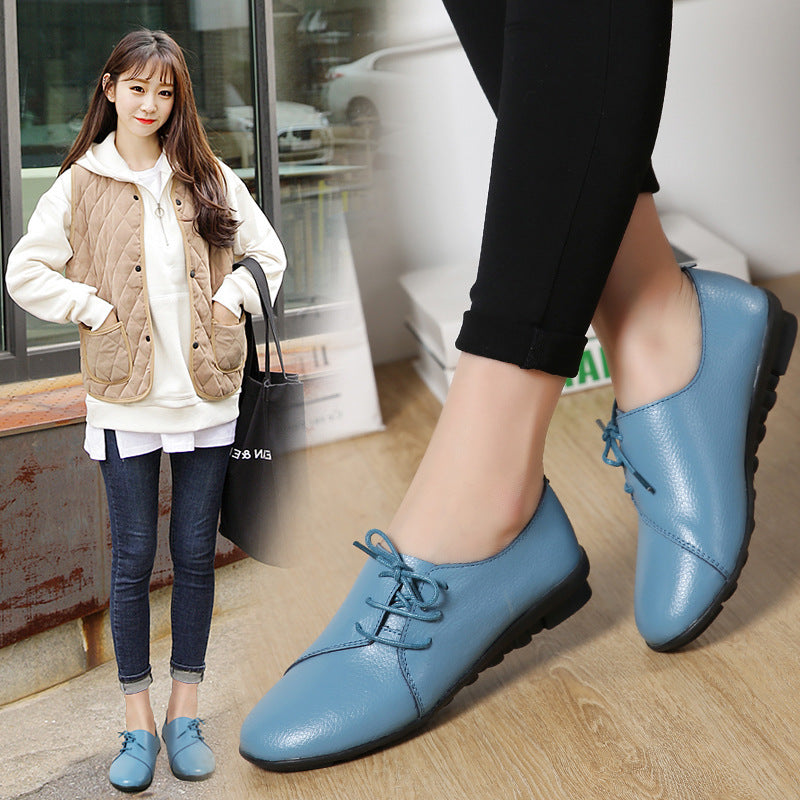 Women's Casual Round Head Shock-absorbing Flat Heel Single Shoes