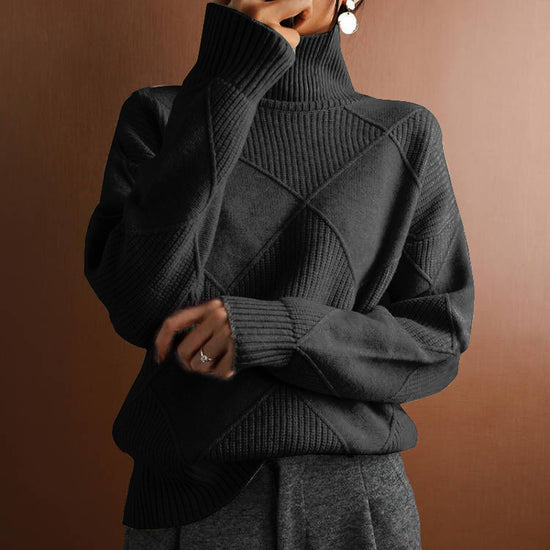 Loose High Collar Warm Sweater Women