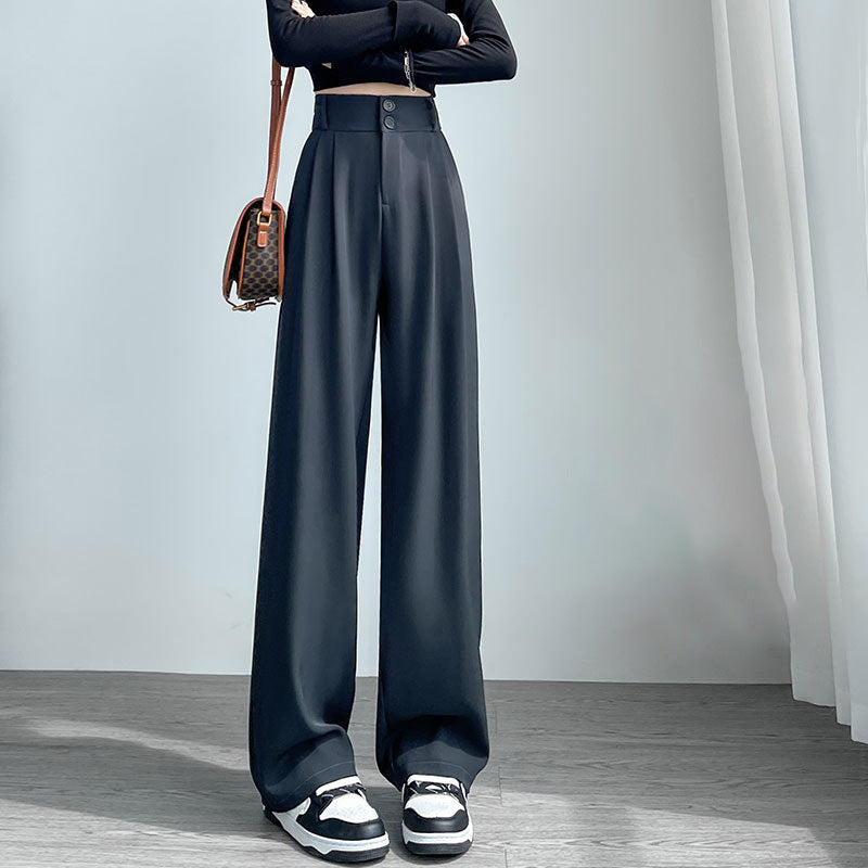 High-grade Straight Trend Draping Design Pants