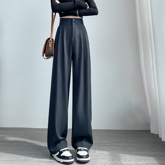 High-grade Straight Trend Draping Design Pants