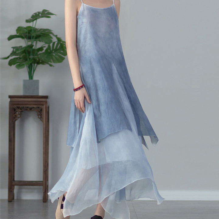 Fashion Spray Dyed Suspender Skirt Base Dress