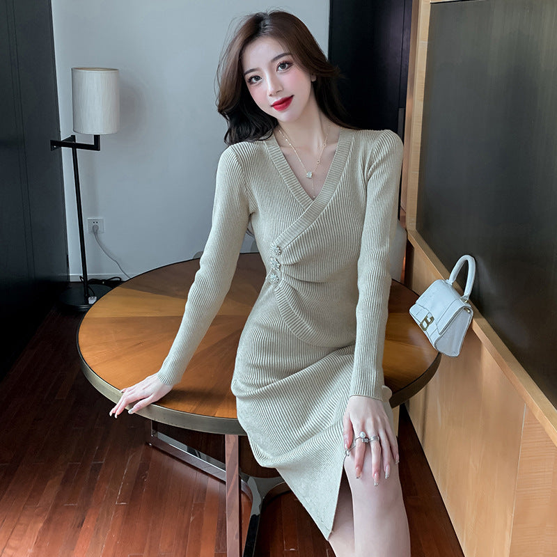 French Base Knitted Dress Bag Hip Hit End