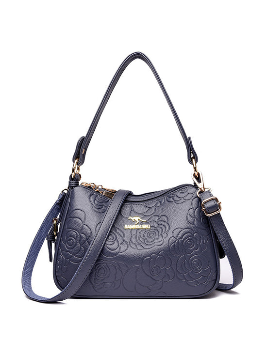Soft Leather Textured Ethnic Style Simple Versatile Large Capacity Shoulder Messenger Bag