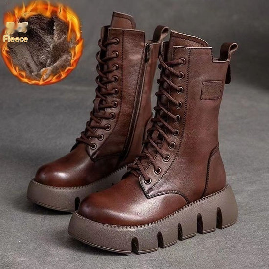 Women's Warm Casual Fashion All-matching Lace-up Cotton Boots