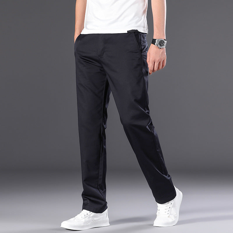 Summer Business Straight Men's High Waist Plus Size Loose Thin Trousers Breathable