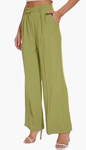 Commuter Drooping Slimming High Waist Pure Color Wide-leg Pants Casual Suit Pants