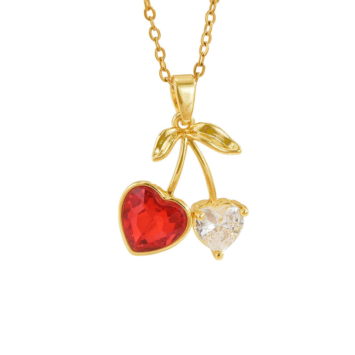 Women's Cherry Necklace Does Not Fade High-end Pendant Versatile Clavicle Chain