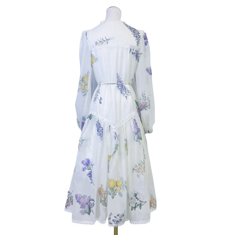 Women's Large Swing Skirt Printed Dress