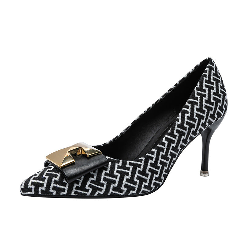 Small Town Style High Heels Women's Style Pointed Toe Stiletto