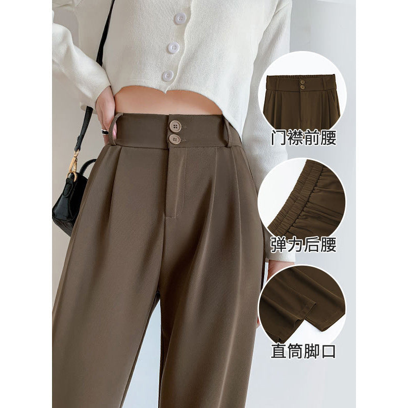 High-grade Straight Trend Draping Design Pants