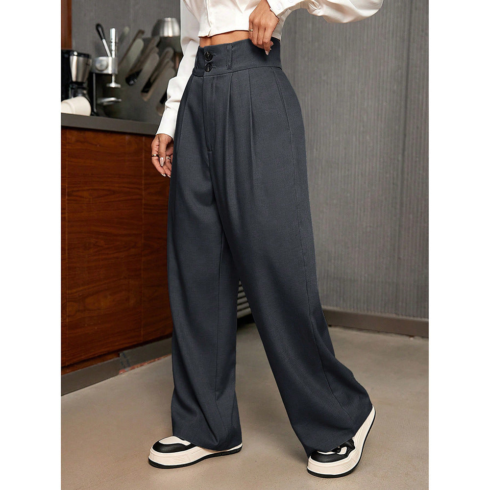 High-grade Straight Trend Draping Design Pants