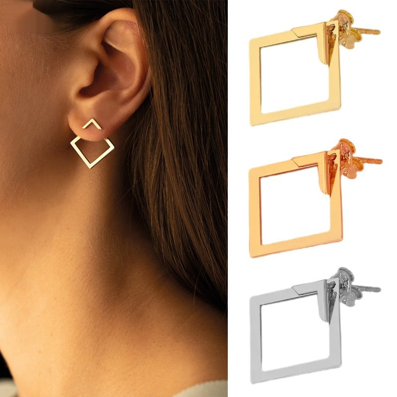 Women's Simple European And American Style Square Geometric Earrings