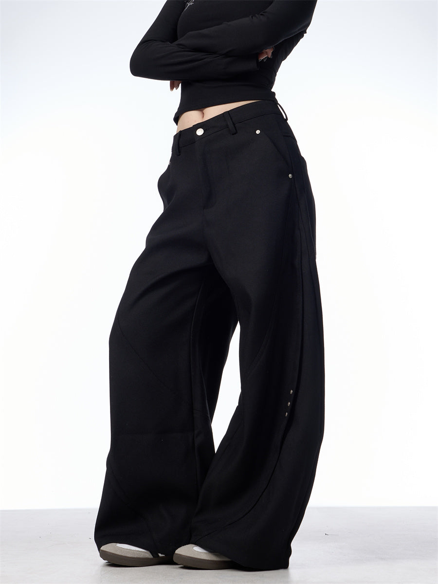 Stitching Machete Casual Pants Women's Wide-leg Trousers