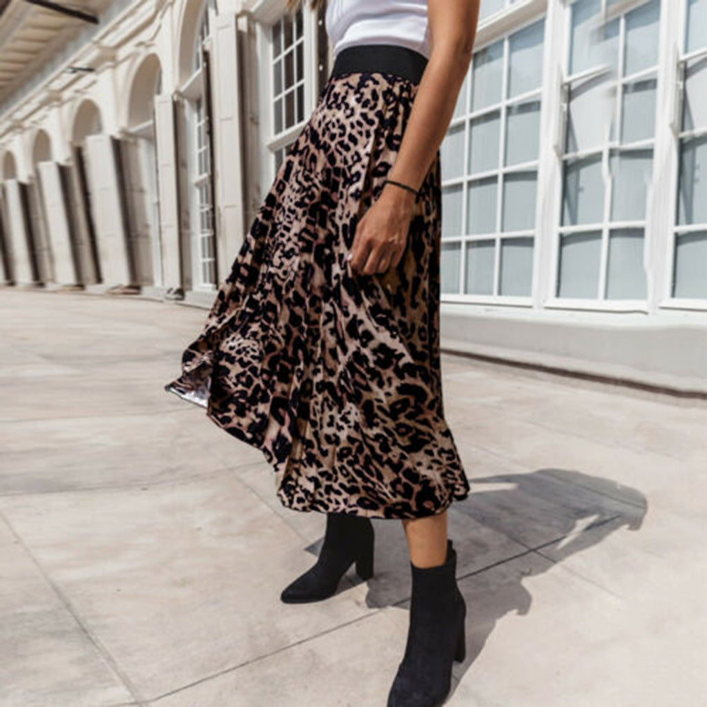New Leopard Print Sexy A-Line Mini Skirt Women