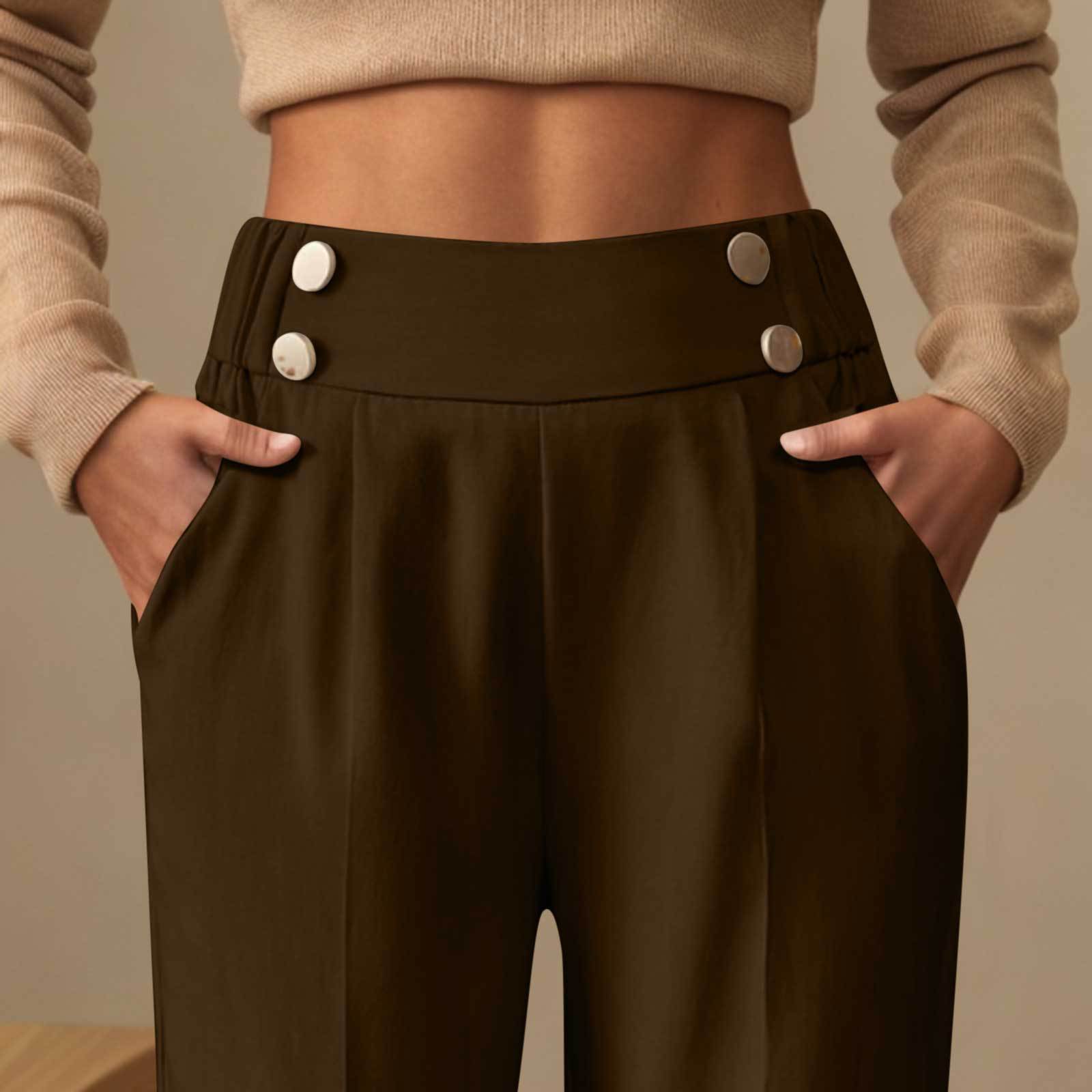 Draping Mop Casual Pants High Waist