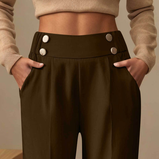 Draping Mop Casual Pants High Waist