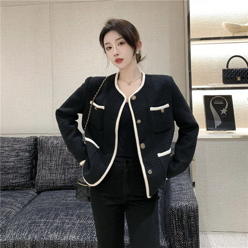 Fashion Ladies French Tweed Top Short Jacket