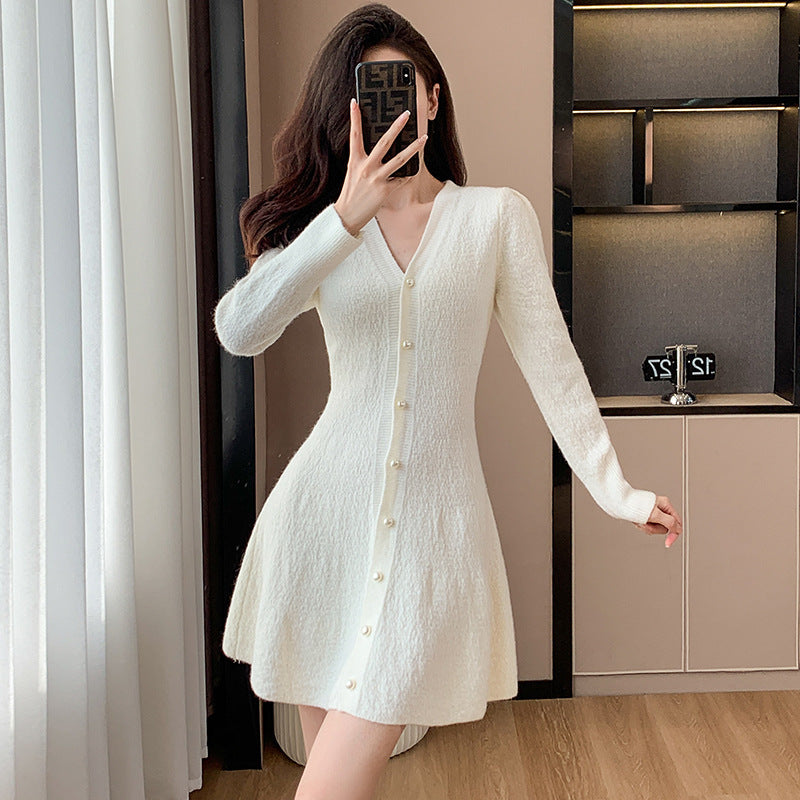 Casual Shirt Waist-tight Temperament Dress