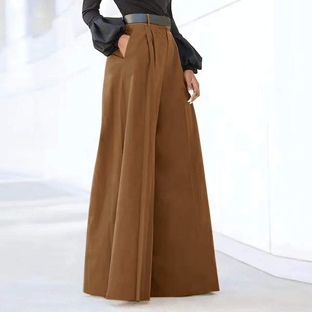 High Waist Wide Leg Trousers Bell-bottom Pants Fashion Elegant Party