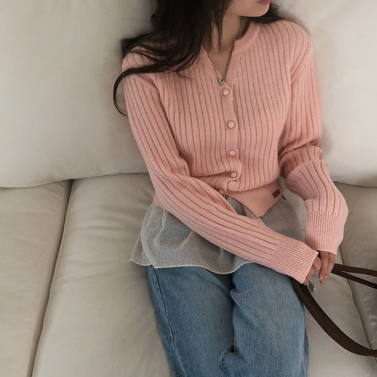 Sweater Coat Women's Slim-fit Long-sleeved Knitted Cardigan