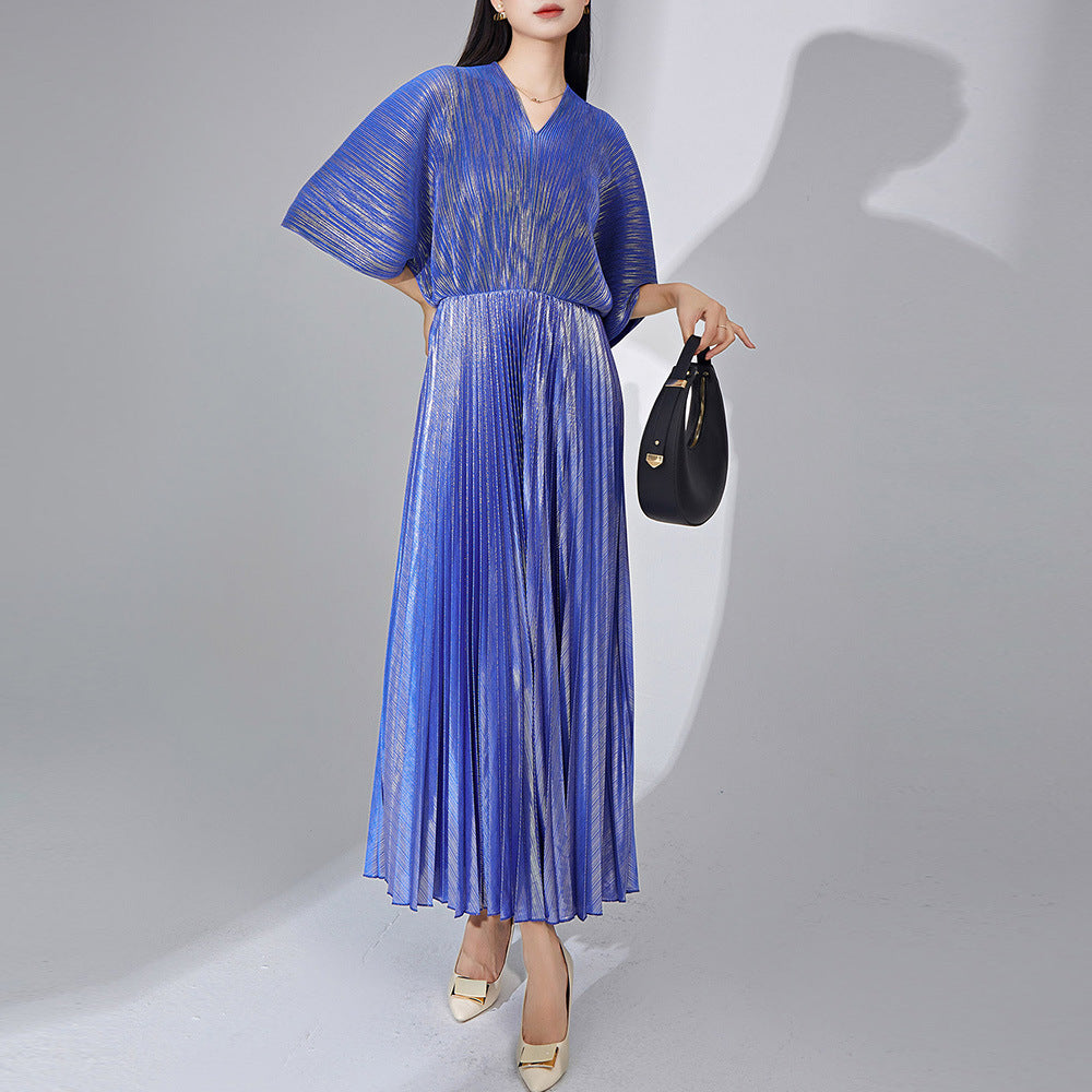 Women's Clothing V-neck Dress Pleated
