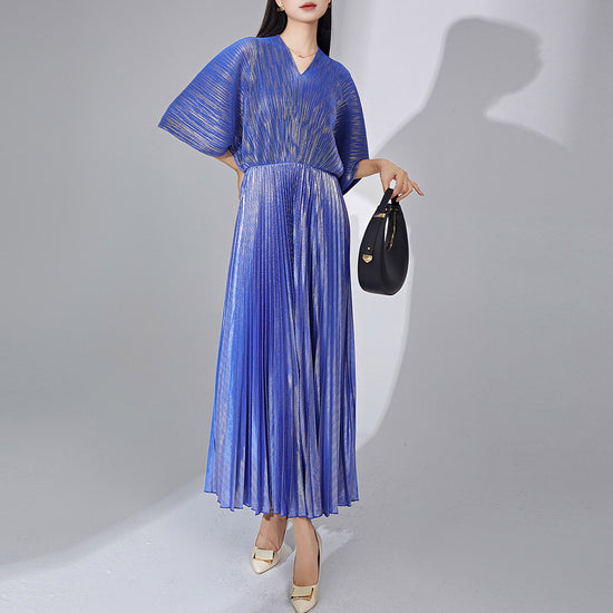 Women's Clothing V-neck Dress Pleated
