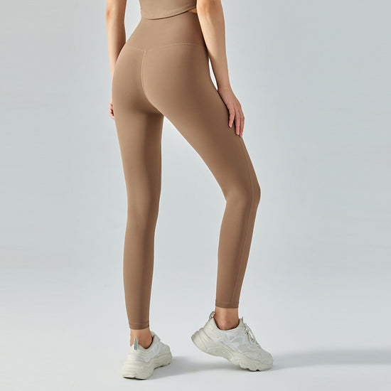 Nude Feel High Waist Belly Contracting Yoga Pants Double-sided Brushed Fitness