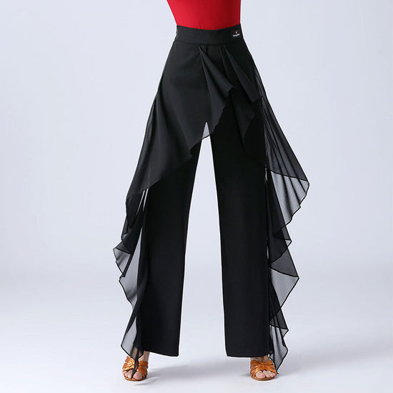 Women's High Waist Ruffles Wide-leg Trousers
