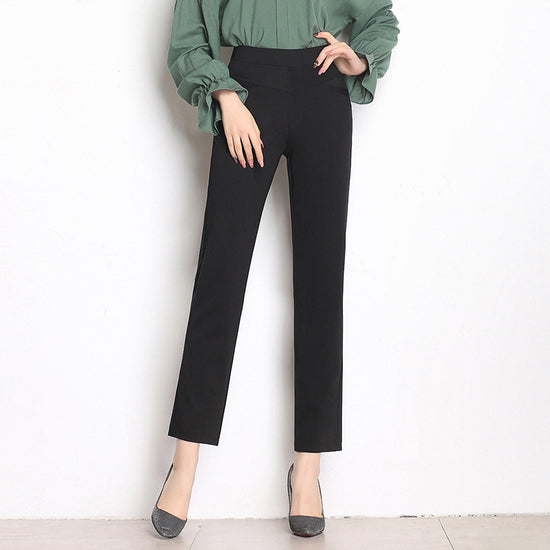 High Waist Knit Four-sided Stretch Straight