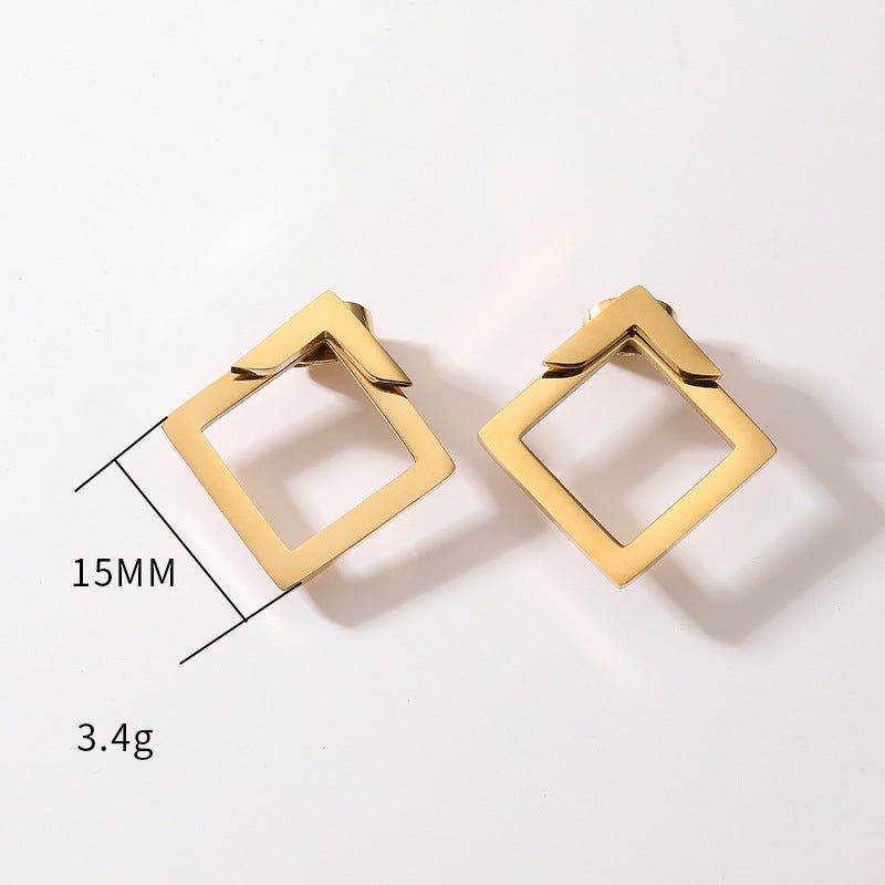 Women's Simple European And American Style Square Geometric Earrings