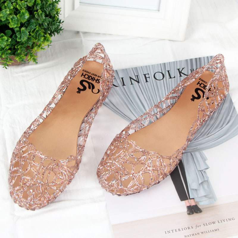 Crystal Jelly Shoes Hollow Mesh Sandals