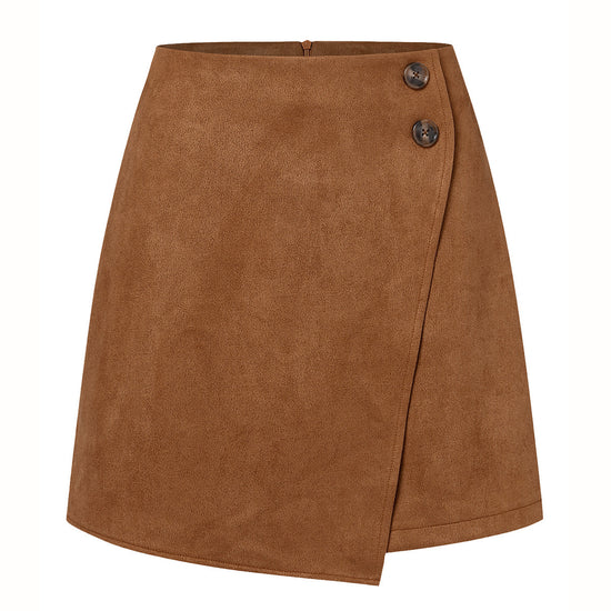 Women's Autumn And Winter Suede Irregular Skirt