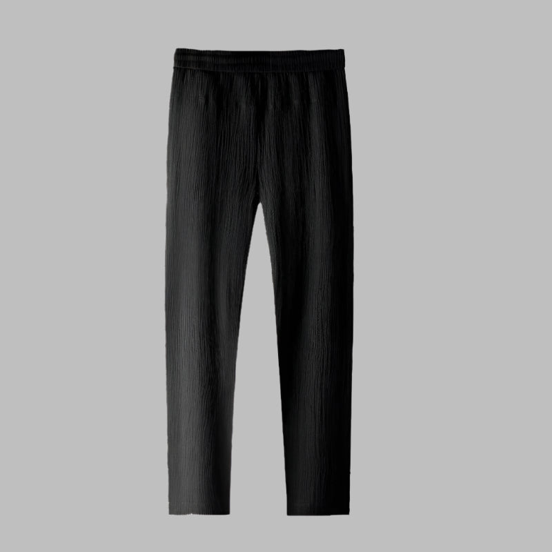 Summer Men's Breathable Solid Color Trousers Plus Size Loose Casual Pants