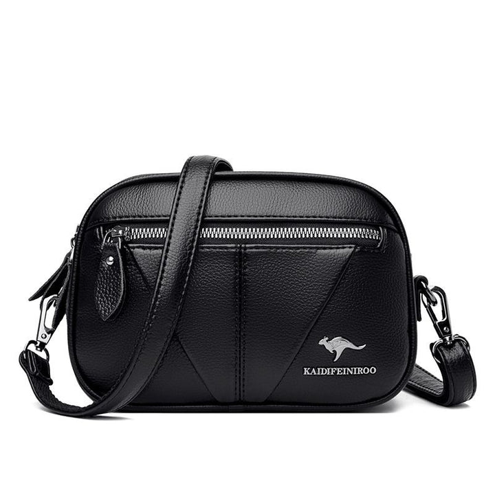 Cowhide Soft Leather Fashion All-match Shoulder Crossbody Small Round Bag