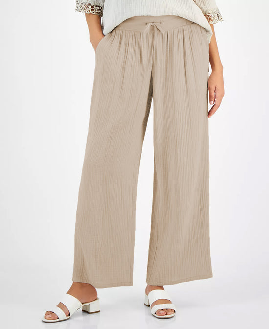 New Casual Loose Pockets Cotton And Linen Casual Pants