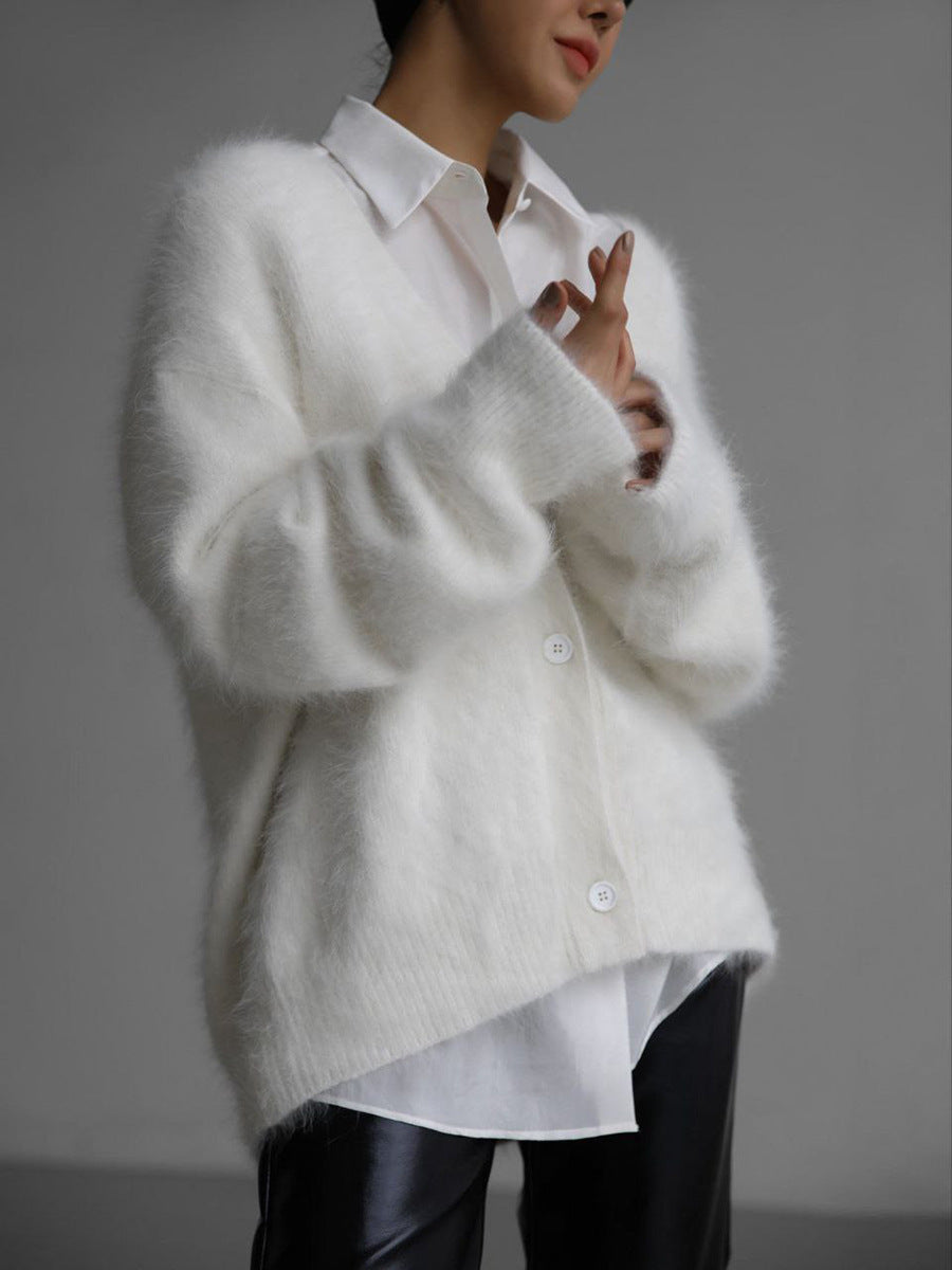 Loose V-neck Cardigan Fall Winter For Women