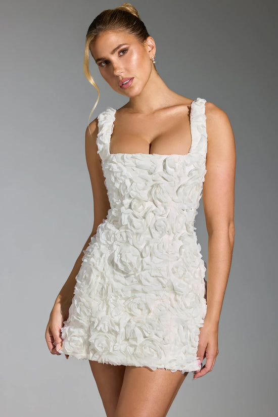 Square Collar Flower Slim Fashion Sleeveless Strap Dress
