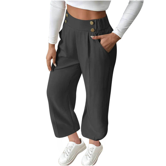 Draping Mop Casual Pants High Waist