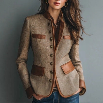Women's Vintage Notched Lapel Wool Coat