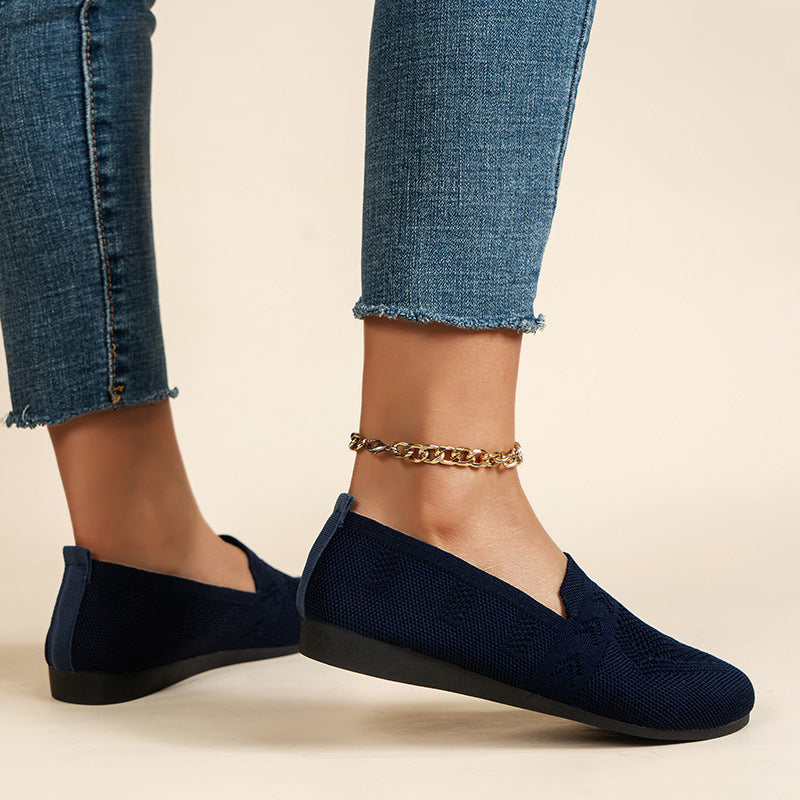 Women's Plus Size Round Toe Flat Bottom Casual Shoes