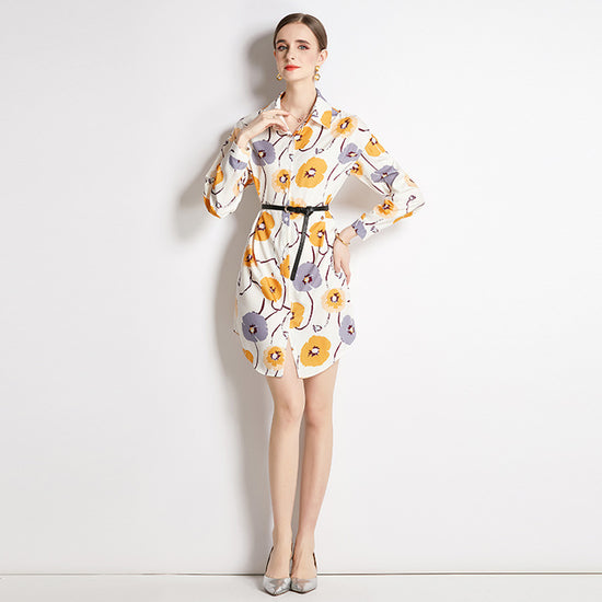 Top Lapel Shirt Printed Long